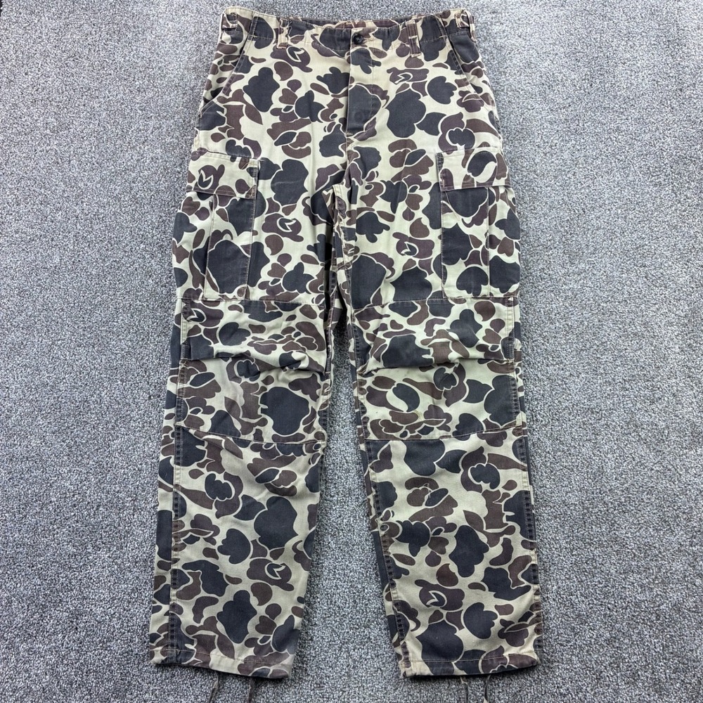 Vintage Winchester Duck Camo Cargo Pants Mens 36x32 Brown Tan Hunting Utility